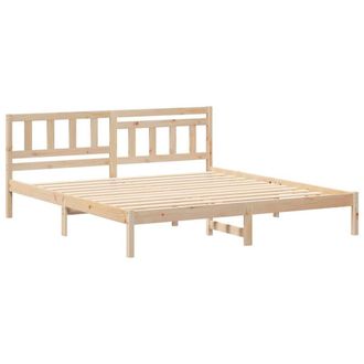 Berkfield Home with Headboard Brown 200 x 200 cm Solid pine wood in Natural