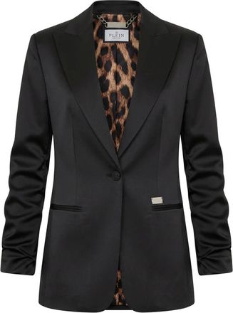 Philipp Plein Jassen, Dames, Zwart, S, Polyester, Cady Cargo Fit Blazer