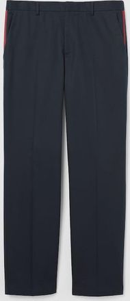 Gucci Cotton Twill Pant With Web Detail, Size 44, Blue, Ready-to-wear