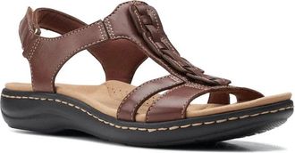 Clarks Laurieann Kay Slingback Sandals Womens Tan Leather Hook & Loop HAWK1428