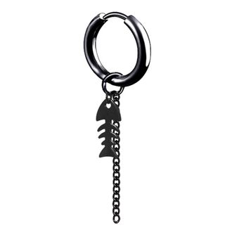 Generic Unisex Cross Moon Star Leaf Stick Geometry Fish Bone Chain Hoop Drop Earrings Chic Man Titanium Steel Tassel Punk Party Nice and Practical