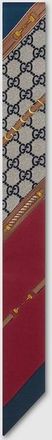 Gucci Heritage Print Silk Ribbon, Bordeaux