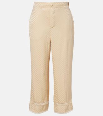 Gucci GG silk jacquard cropped wide-leg pants
