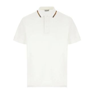 Burberry Polo Shirts, male, White, Size: 2XL Cotton Polo Shirt