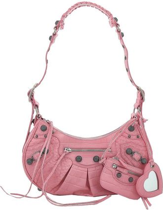 Balenciaga Crocodile Embossed Small Le Cagole Shoulder Bag