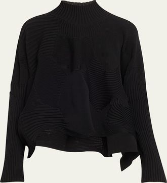 Issey Miyake Kone Kone Textural Ribbed Patchwork Top