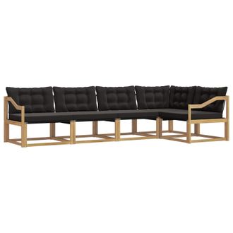 vidaXL Conjunto De Sof&aacute;s De Exterior Con Coj&iacute;n 5 Pcs Blanco Y Negro Vidaxl