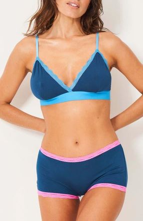 Stripe and Stare Hipster Four Pack in Midnight Neon at Nordstrom, Size X-Small Uk