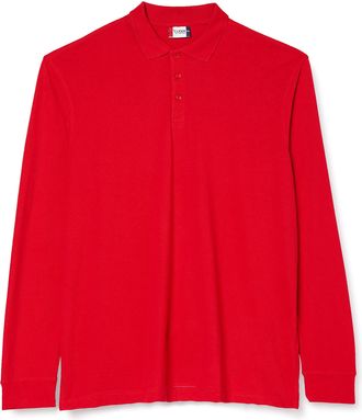 Clique Clique Mens Classic Long Sleeve Polo Shirt, Red, X-Large