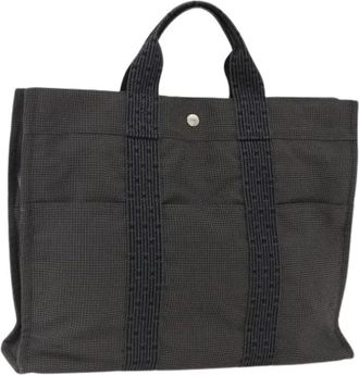 Herm&egrave;s Pre-owned Vintage Canvas Tote Bag - Dames - Vintage Shopper - Grijs - ONE Size - Vintage