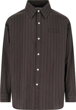 Mfpen Brown Essay Striped Cotton Shirt