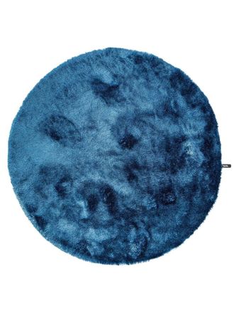 benuta Alfombra pelo largo azul &oslash; 200 redondo