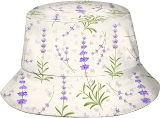 AOOEDM Unisex Lavender Bucket Hat, Summer Beach Sun Hat Fisherman Hats for Women Men Teens, Packable Outdoor Cap