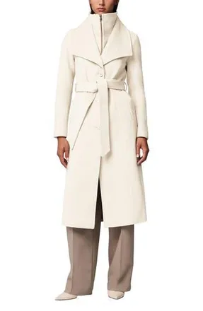 Soia & Kyo Ilana Bib Detail Wool Blend Trench Coat in Powder at Nordstrom Rack, Size X-Large