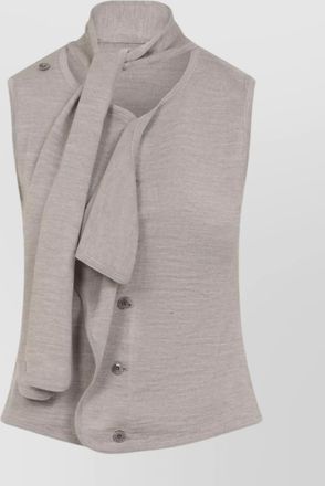 Christophe Lemaire asymmetrical sleeveless cardigan scarf collar