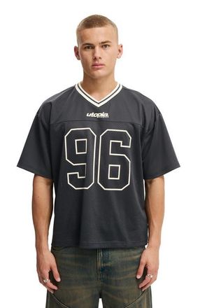 Cotton On Mens Football Jersey in Washed Black Ninety-Six at Nordstrom, Size X-Large