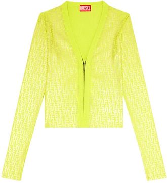 Diesel M-Gria monogram-print cardigan - women - Cotton - M - Green