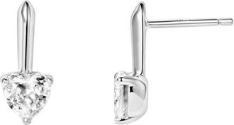 Made by Mary CZ Heart Drop Stud Earrings in Silver at Nordstrom