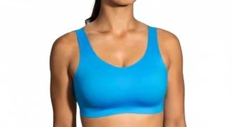 Brooks Dare Scoopback Run Bra In Blue Bolt/navy