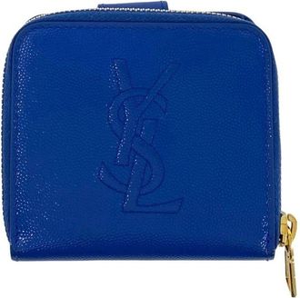 Saint Laurent Blue Leather Wallet (Bi-Fold) (Pre-Owned)
