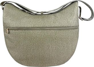 Borbonese Tassen, Dames, Groen, ONE Size, Leer, Luna Bag Medium