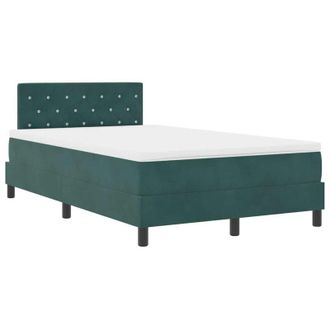vidaXL Vidaxl - Cama Tipo Box Spring Verde Oscuro 120 X 190 Cm Terciopelo