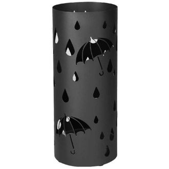 OEM Parag&uuml;ero Redondo De Metal Con Estante Y Gancho - Altura 49 Cm, Di&aacute;metro 19,5 Cm - Dise&ntilde;o Elegante Y Estable
