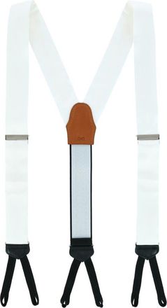 Trafalgar Store The Monte Bello Jacquard Silk Suspenders in White at Nordstrom