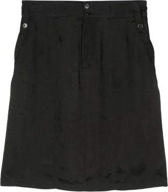 Saint Laurent Short Skirts, female, Black, Size: 3XL Black Mini Skirt Chic Satin Finish