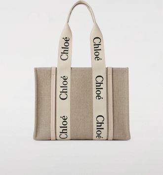 Chlo&eacute; Borsa Woody Tote Chlo&egrave; in canvas e pelle