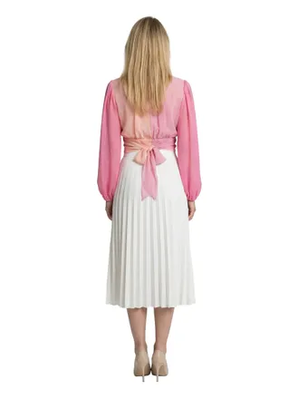 Dolce & Gabbana Womens Pink Silk Midi Skirt