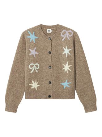 B+ab star-embellishment cardigan - women - Acrylic/Polyester - S - Brown