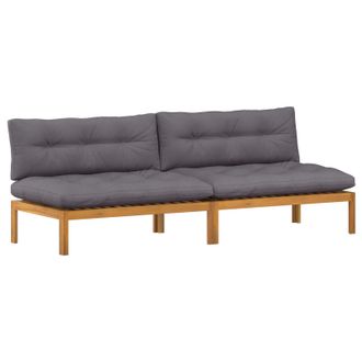vidaXL Unidad Sof&aacute; Medio 2 Pieza Gris Natural Y Oscuro Vidaxl