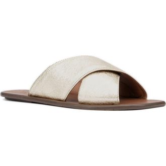 Aquatalia Britt Water Repellent Slide Sandal in Platino at Nordstrom Rack, Size 10.5
