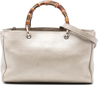 Gucci Borsa shopper media in pelle di vitello e bamb&ugrave; 2016-2025 - Oro