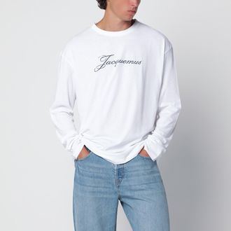 Jacquemus White long-sleeved T-shirt in organic cotton