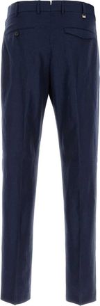 Pantaloni Torino Mens Trousers Navy Virgin Wool Linen