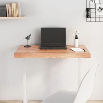 Berkfield Home Table Top Light Brown 80x60x(2-6) cm Treated Solid Wood Oak