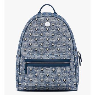 MCM Medium Stark Backpack In Denim Visetos