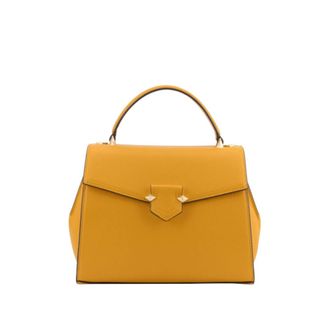 Pourchet Tassen, Dames, Geel, ONE Size, Leer, S&egrave;vres Medium Tas