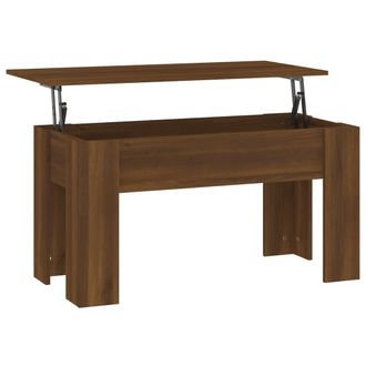 vidaXL Mesa De Centro Madera De Ingenier&iacute;a Marr&oacute;n Roble 101x49x52 Cm Vidaxl