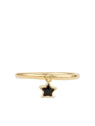 All the Luck in the World Oasis star-pendant ring - women - Zirconia/Gold Plated Metal - 7 - GOLD/BLACK