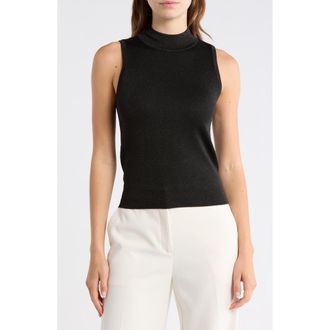 Alice & Olivia Darcey Metallic Wool Blend Sweater Tank in Black at Nordstrom Rack, Size X-Large