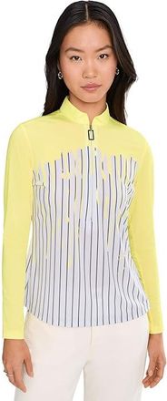 Jamie Sadock Sunsense Drip Long Sleeve Quarter Zip Womens Clothing Yellow : XS, Polyester/Spandex