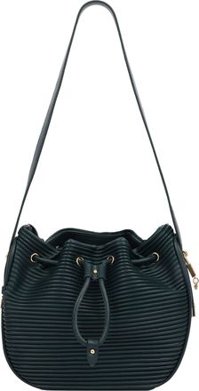 Jason Wu Haywood 3D Horizon Pleated Bucket Shoulder Bag with Drawstring Closure - Teal