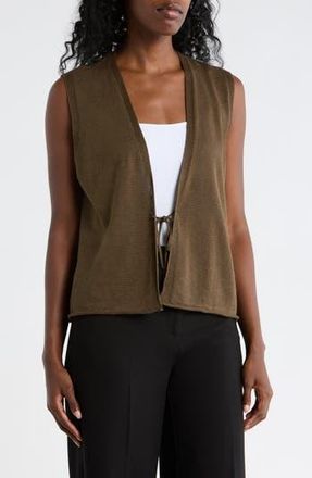Eileen Fisher Tie Front Sweater Vest in Branch at Nordstrom Rack, Size Xx-Small