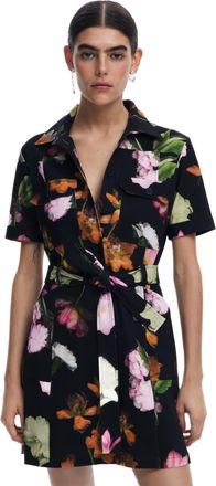Desigual Monica Floral Utility Shirt Dress 25SWVW13 Black