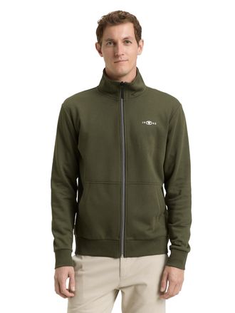 Tom Tailor Sweatjacke TOM TAILOR, Herren, Gr. XXL, deep forest gr&uuml;n, Sweatware, Obermaterial: 70% Baumwolle, 30% Polyester, regular fit taillenbedeckt, Rippb&uuml;ndc