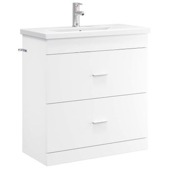 vidaXL Juego De Muebles De Ba&ntilde;o Blanco 81 X 40 X 84,5 Cm Vidaxl