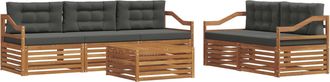 vidaXL Conjunto De Sof&aacute;s De Exterior 6 Uds. Natural Y Antracita Vidaxl